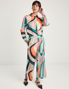 Pantalón relaxed Contempo palazzo para mujer