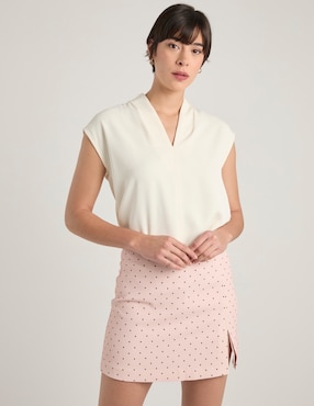 Falda mini Contempo a la cintura