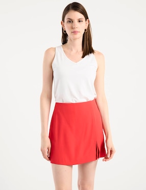 Falda short mini Contempo a la cintura