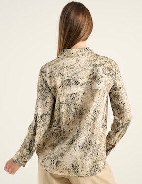 Blusa camisera Contempo manga larga para mujer