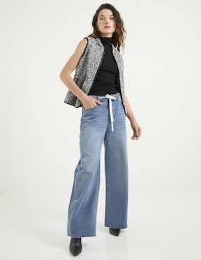 Jeans wide leg Contempo para mujer