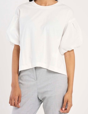 Blusa manga al codo para mujer