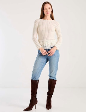 Suéter Contempo cuello redondo para mujer