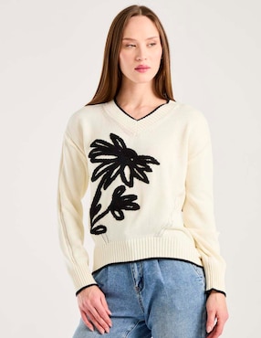 Suéter Contempo cuello V para mujer