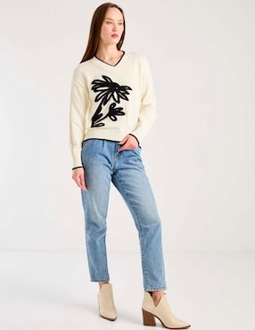 Suéter Contempo cuello V para mujer