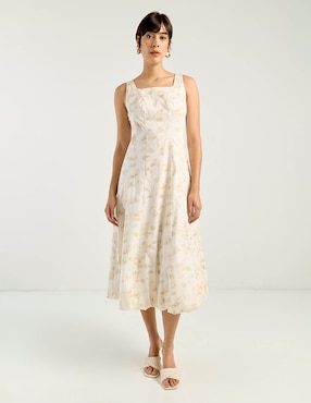 Vestido midi casual Contempo para mujer