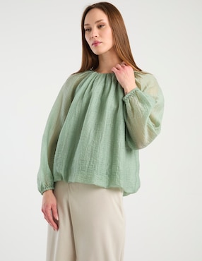 Blusa Contempo manga larga para mujer