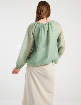 Blusa Contempo manga larga para mujer
