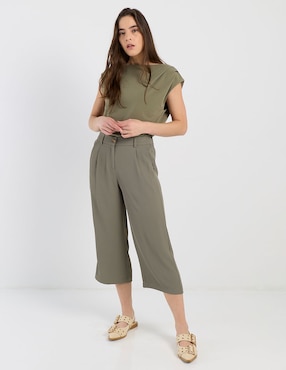 Pantalón capri Contempo straight para mujer