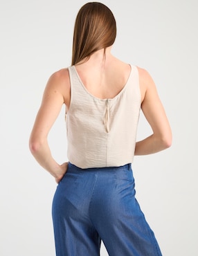 Top Contempo cuello redondo tirante ancho