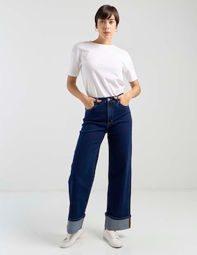 Jeans campana Contempo corte cintura para mujer