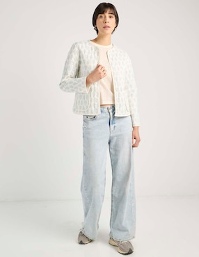 Playera manga corta Contempo cuello redondo para mujer