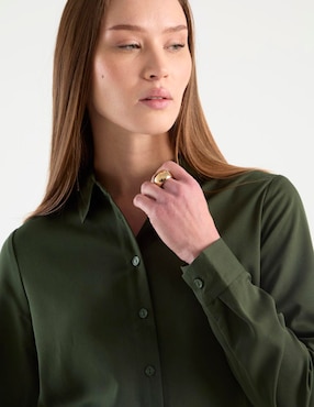 Blusa camisera Contempo manga larga para mujer