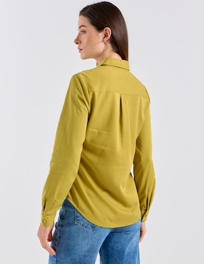 Blusa camisera Contempo manga larga para mujer