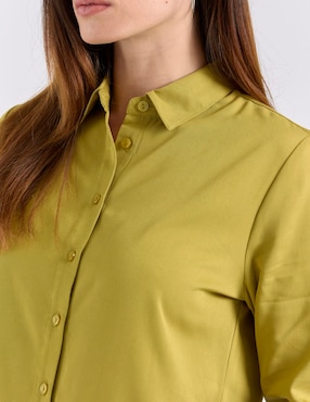 Blusa camisera Contempo manga larga para mujer