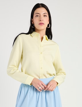 Blusa camisera Contempo manga larga para mujer