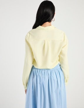 Blusa camisera Contempo manga larga para mujer
