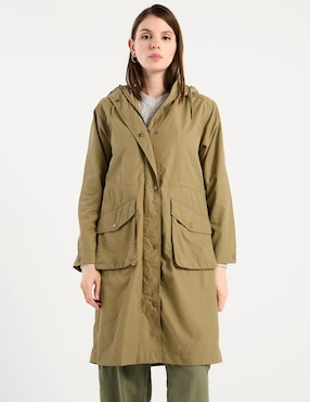Gabardina con capucha Contempo para mujer