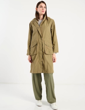 Gabardina con capucha Contempo para mujer