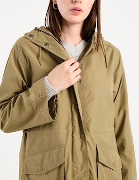 Gabardina con capucha Contempo para mujer