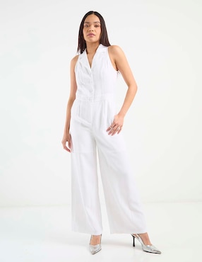 Jumpsuit Contempo formal estampado liso para mujer