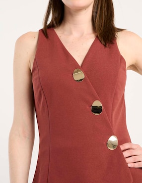 Jumpsuit Contempo de algodón estampado liso para mujer