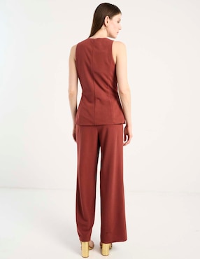 Jumpsuit Contempo de algodón estampado liso para mujer