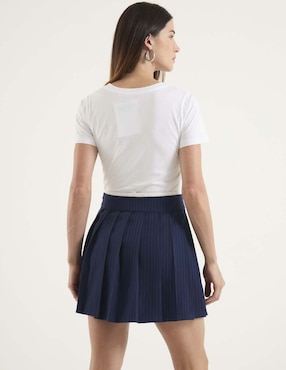 Playera manga corta Contempo cuello redondo para mujer
