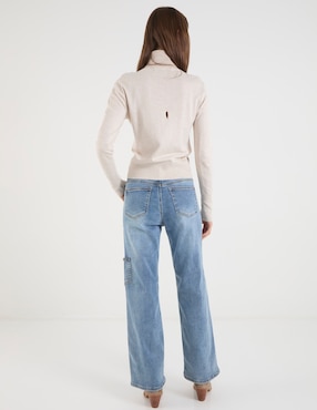 Jeans carpenter wide leg Contempo para mujer