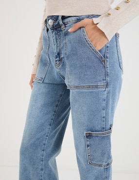 Jeans carpenter wide leg Contempo para mujer