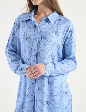 Blusa camisera Contempo manga larga para mujer
