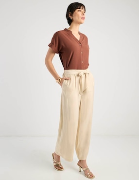 Pantalón relaxed Contempo amplio para mujer
