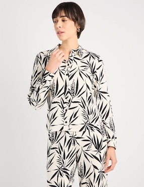 Blusa camisera Contempo manga larga para mujer