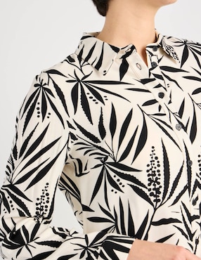 Blusa camisera Contempo manga larga para mujer