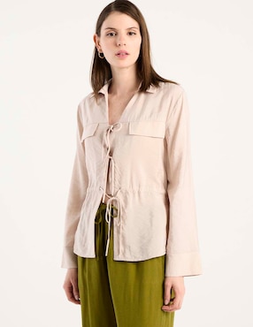 Blusa camisera Contempo manga larga para mujer