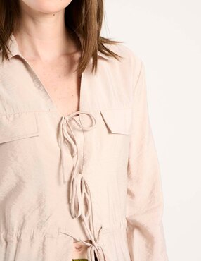 Blusa camisera Contempo manga larga para mujer