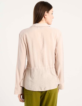 Blusa camisera Contempo manga larga para mujer