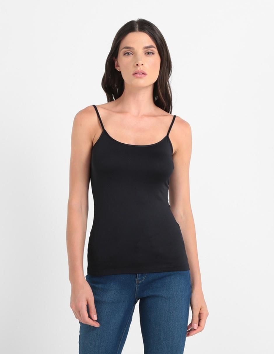 Top cuello redondo tirante delgado Top cuello redondo tirante delgado