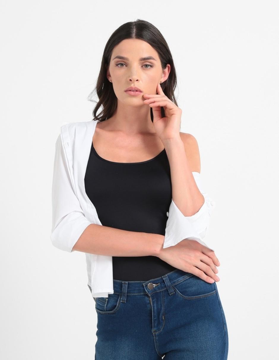 Top Contempo cuello redondo tirante delgado
