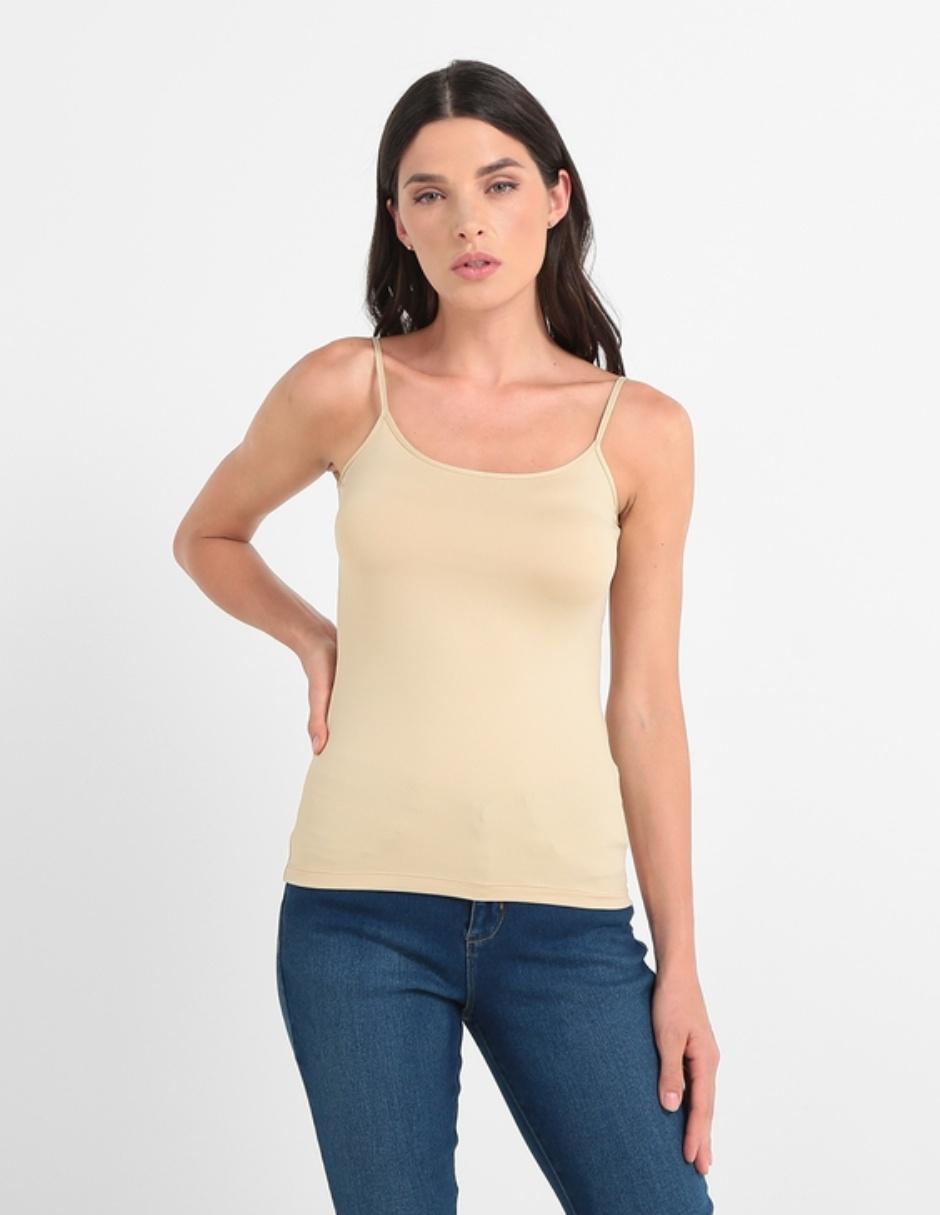 Top cuello redondo tirante delgado Top cuello redondo tirante delgado
