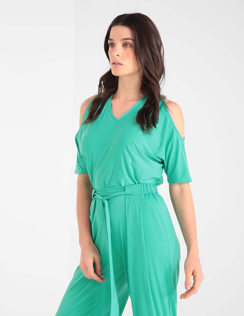 Blusa Contempo manga corta corte recto en SB