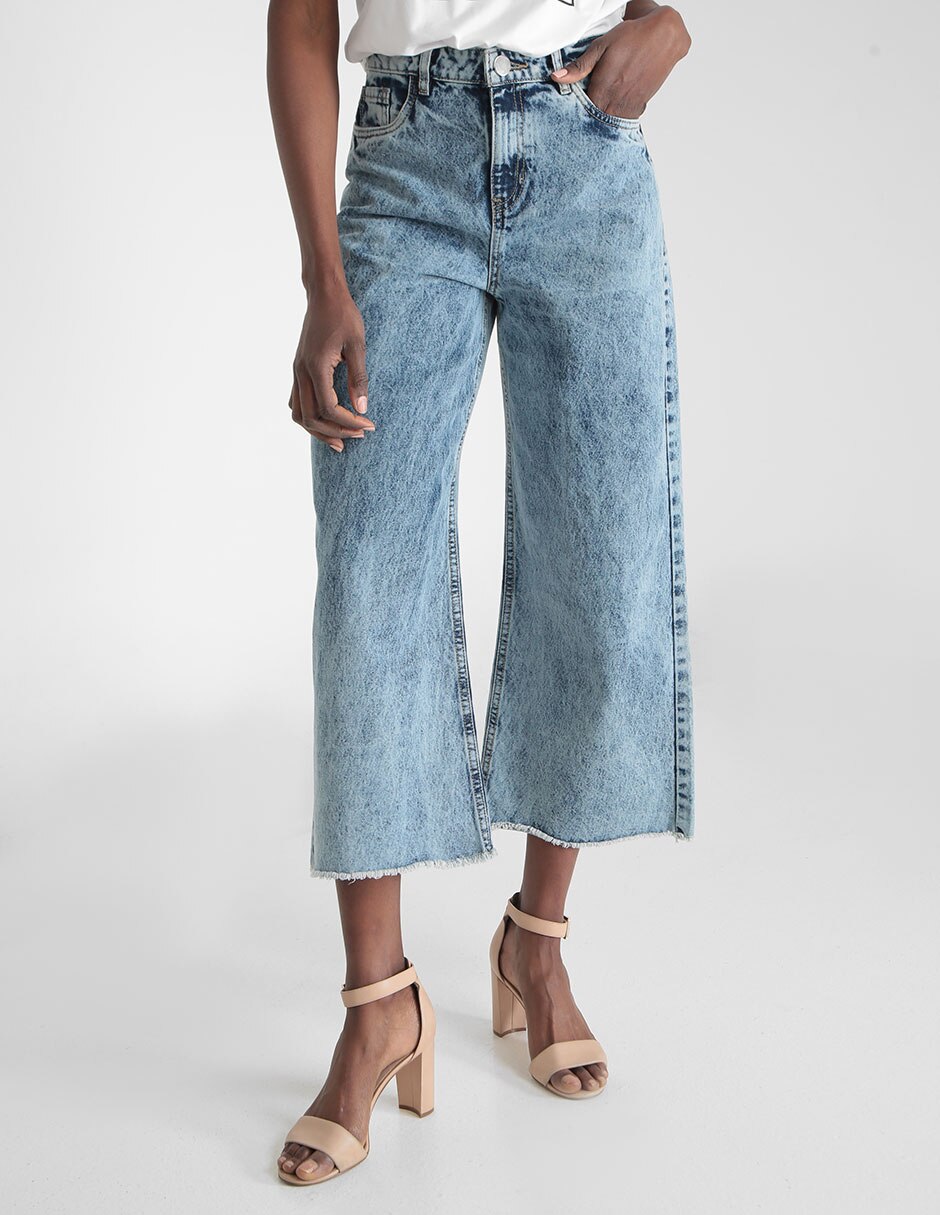 Jeans baggy Contempo corte cintura alta para mujer en SB