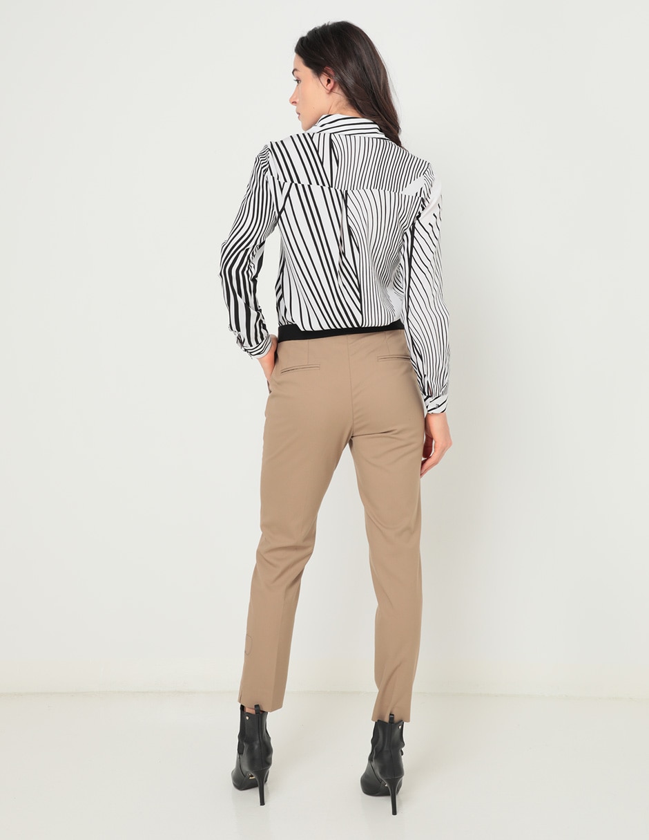 PANTALON CON PINZAS C, 26, KHAKI CLARO