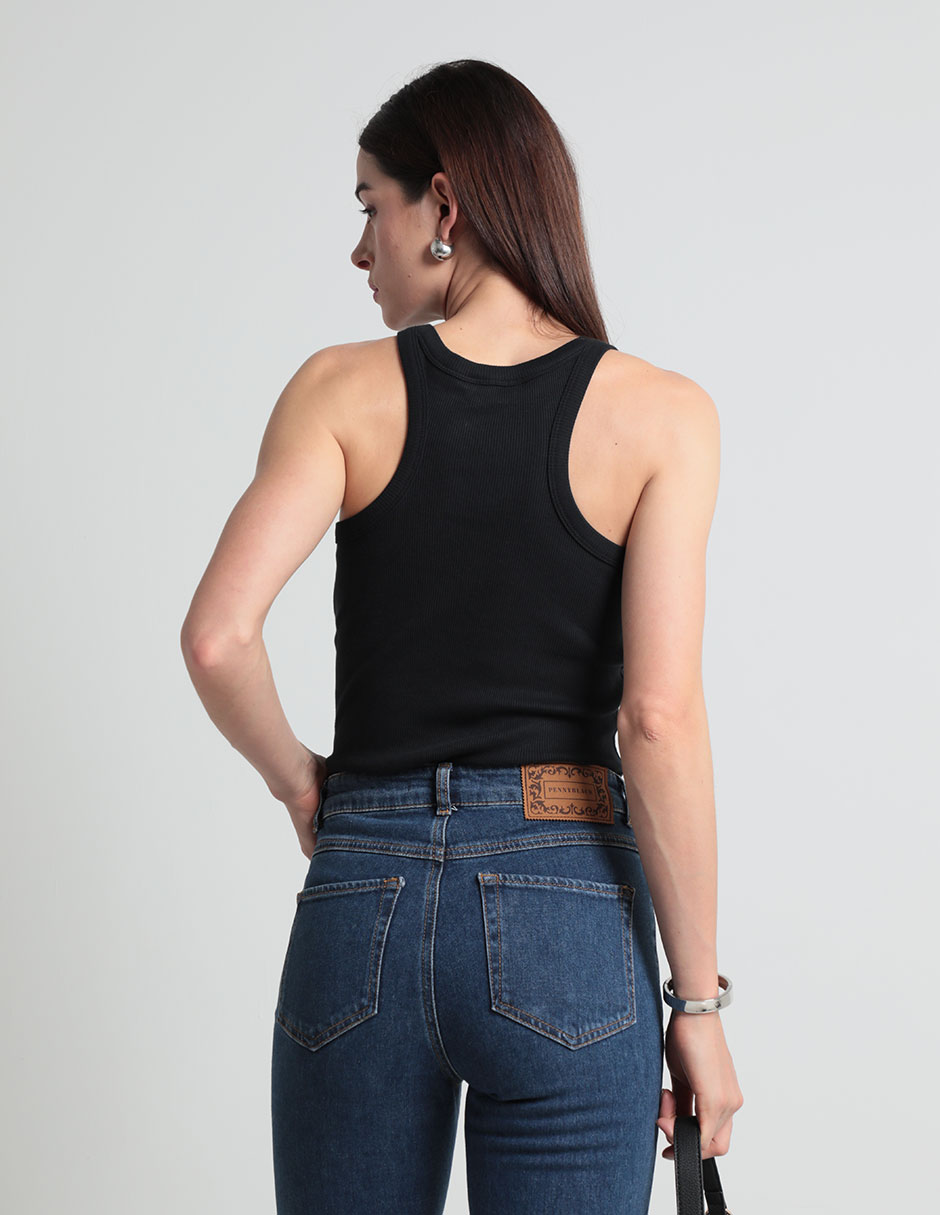 TOP CONTEMPO, EG, NEGRO LISO C REDONDO