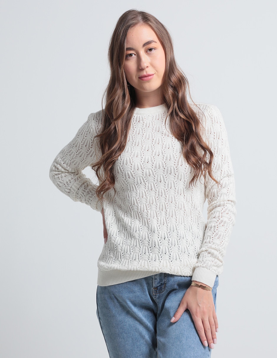 Suéter cuello redondo para mujer 1