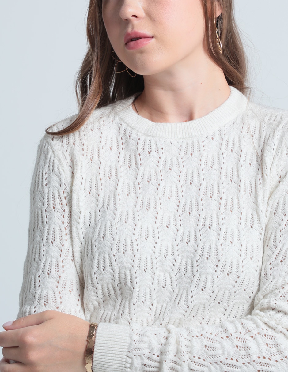 Suéter cuello redondo para mujer 4