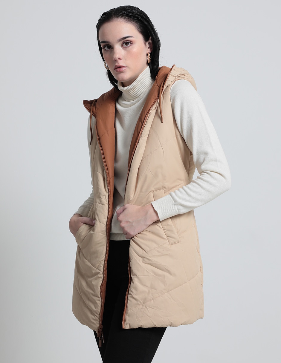 Chamarra Chaleco Reversible Mujer Chaleco Reversible Contempo Para