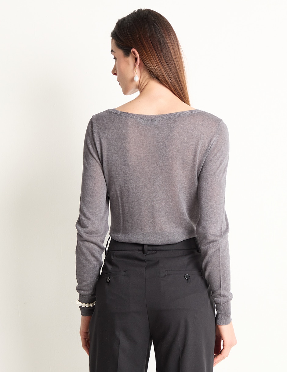 Suéter cuello redondo para mujer 2