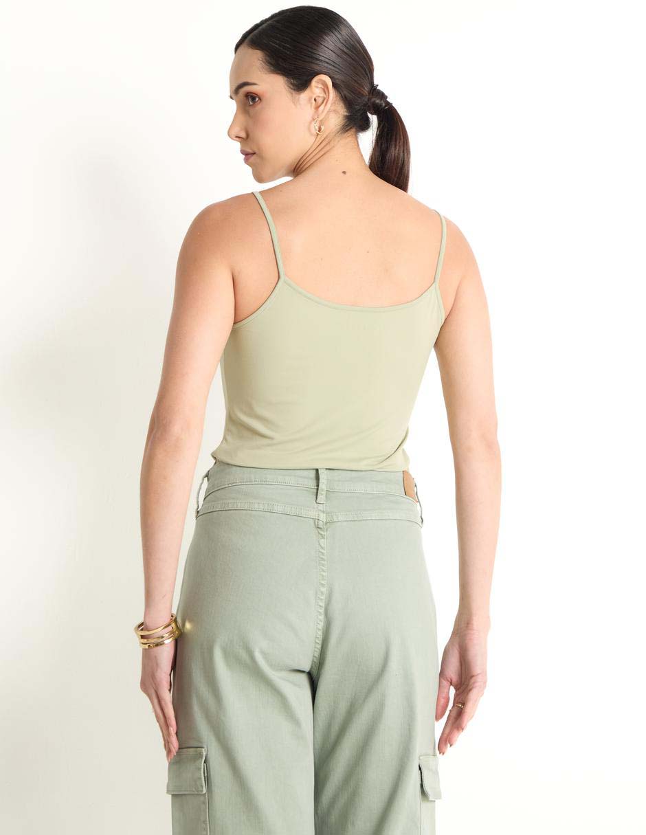 Top escote regular tirante delgado 2