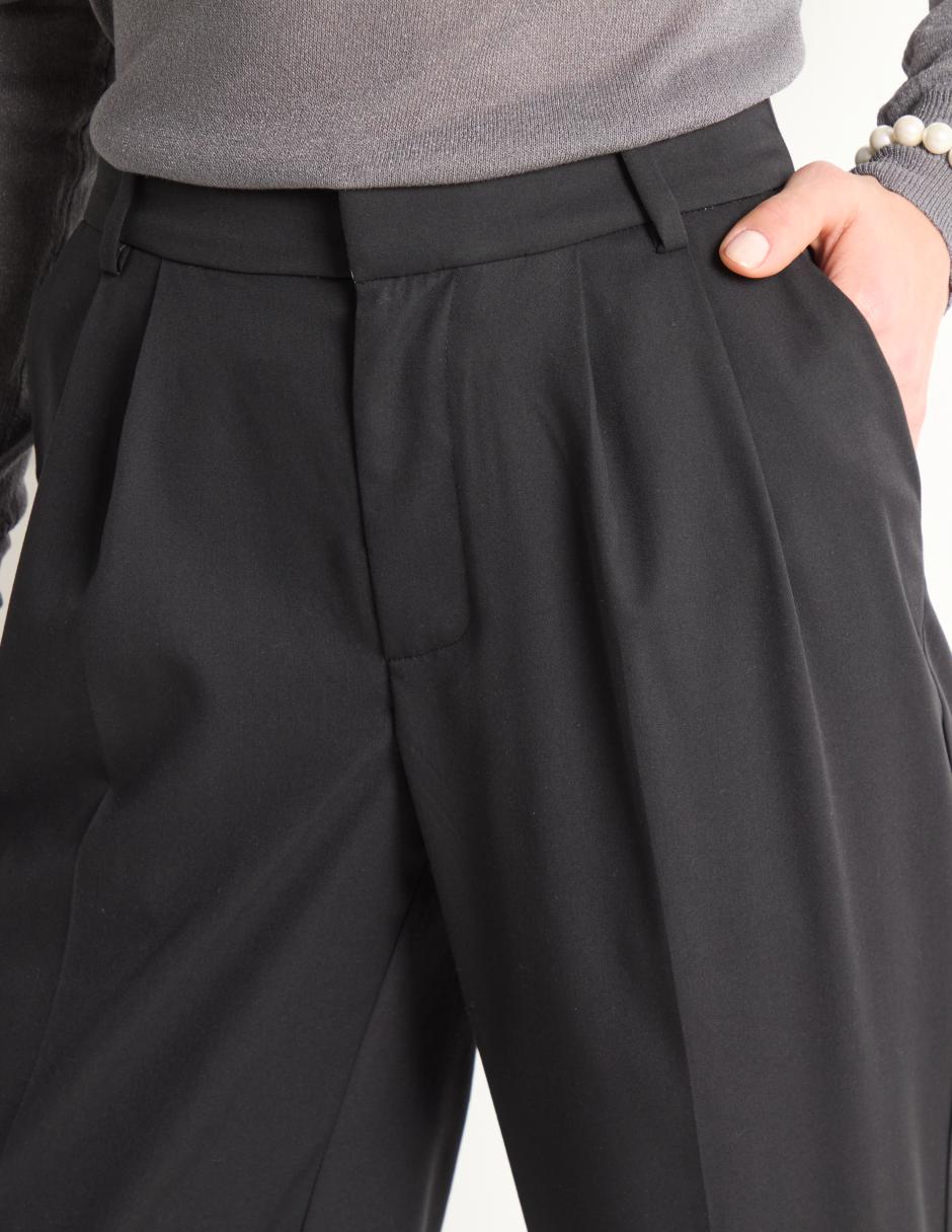 PANTALON CON PINZAS CONTEMP, 34, NEGRO